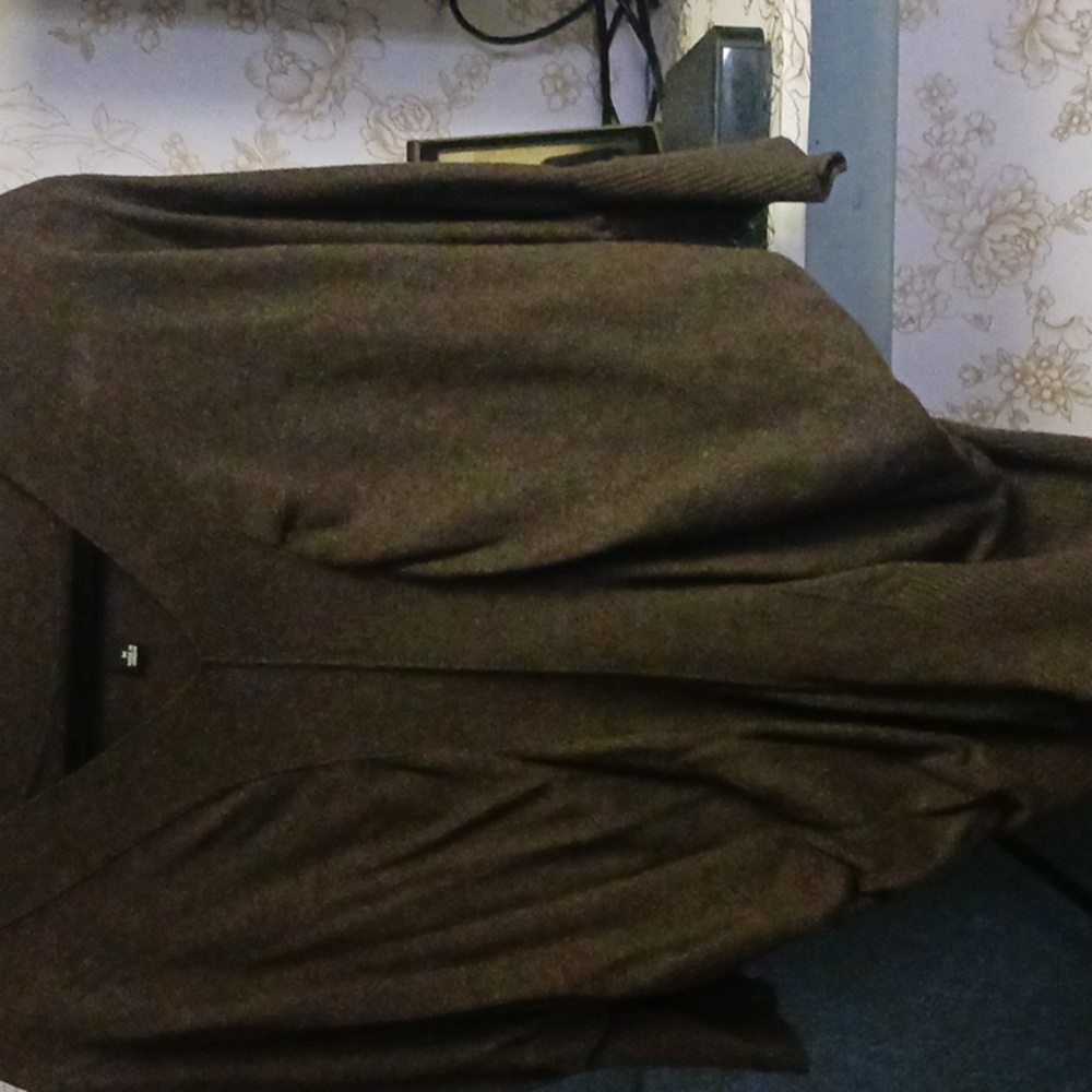 a.n.a Deep Brown Knit V-Neck Top